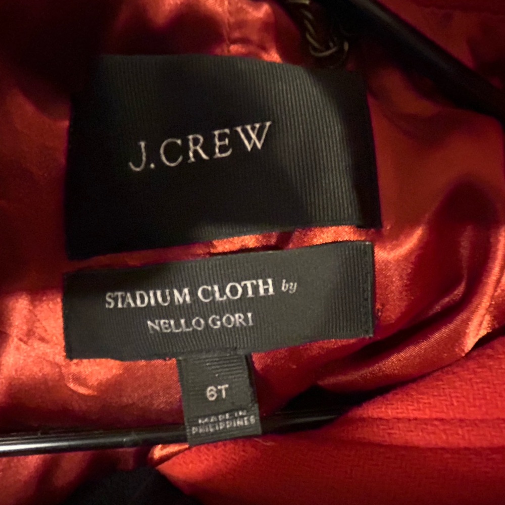 J Crew Stadium Cloth Orange Red Coat by Nellie Gori - Picture 3 of 3